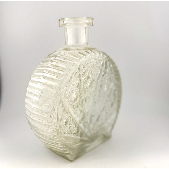 VTG Anchor Hocking 1960's Pressed Glass Wine Decanter R-575 Sunburst NO STOPPER - Picture 4 of 8